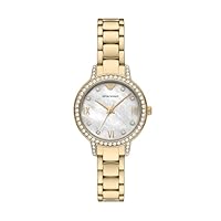 Emporio Armani Women's Cleo Three-Hand Stainless Steel Watch, AR11652, Gold, 32 mm