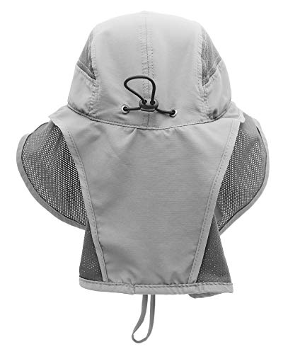 Sonnenhut Herren Damen UPF 50+ Outdoor UV Summer Cap mit Nackenschutz Hiking Fischerhut Strand Faltbar Safari Buschhüte Mesh Hat