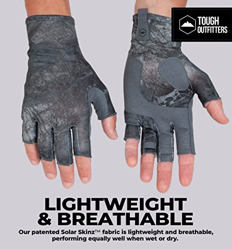 Tough Outdoors Uv Fishing Gloves - Fingerless Fishing Gloves Men & Women - Upf 50+ Sun Gloves - Uv Protection Kayaking Gloves - Sun Protection Fishing Gloves - Paddling Gloves & Sailing Gloves #TOP3
