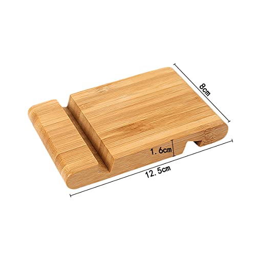Jagowa Bamboo Tablet & Phone Stand, Double Slot, Wooden, Portable, Desk Stand - Image 2