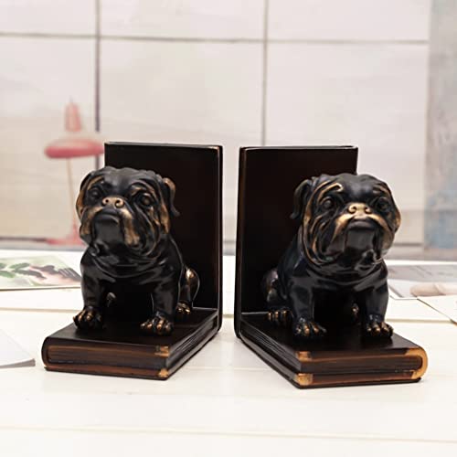 Bookends For Desk And Bookshelves Bookends Resin Creative Dog-Shaped Bookend Bookshelf Animal Shape Anti-Moving Book Ends Office Living Room Dining Room Decoration Book Stoppers Decorative Bookends #TOP4