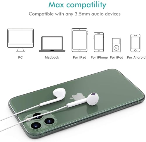 Image of 2 Pack Wired iPhone Earbuds /Headphones /Earphones with 3.5mm Wired