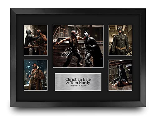 Cadeau Fan Cinéma Photo Signée Batman Tom Hardy Christian Bale A3