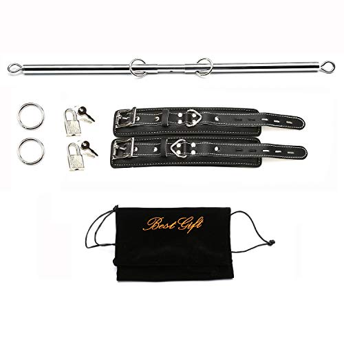 EXREIZST Adjustable Silver Spreader Bar with 2 Adjustable Black Straps Expandable Tool Kit
