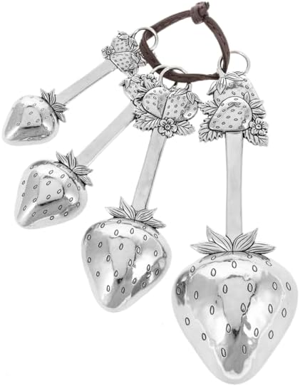Ganz Strawberries Measuring Spoons, Set of 4, 5.25-Inch, Multicolor