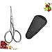 BELLIFFY 1set Portable Beard Scissors and Beauty Shears Small Makeup Tool Pu Cover Round Head Trimming Scissors for Home Salon and Barber Use