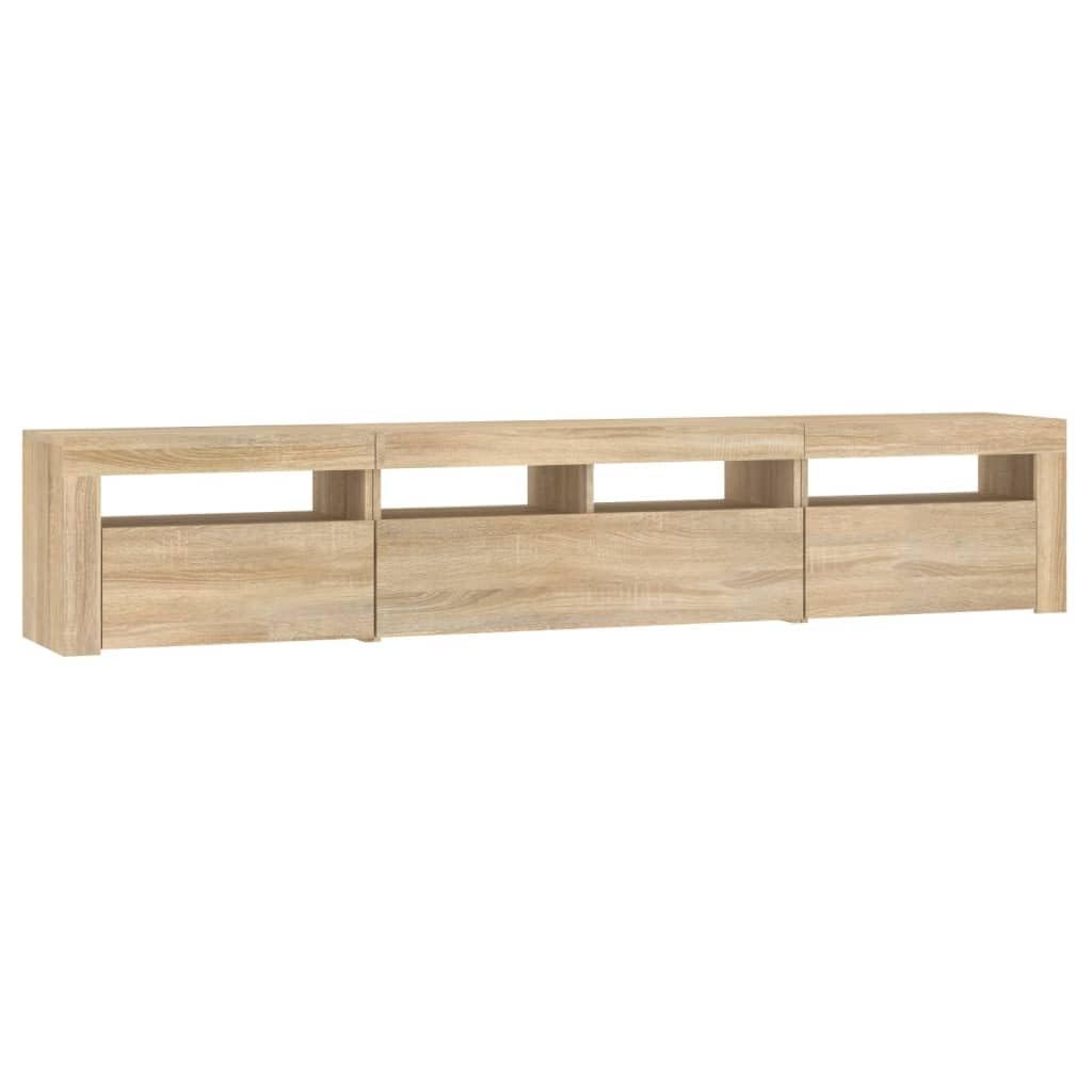 vidaXL Mueble de TV con Luces LED Roble Sonoma 210x35x40 cm