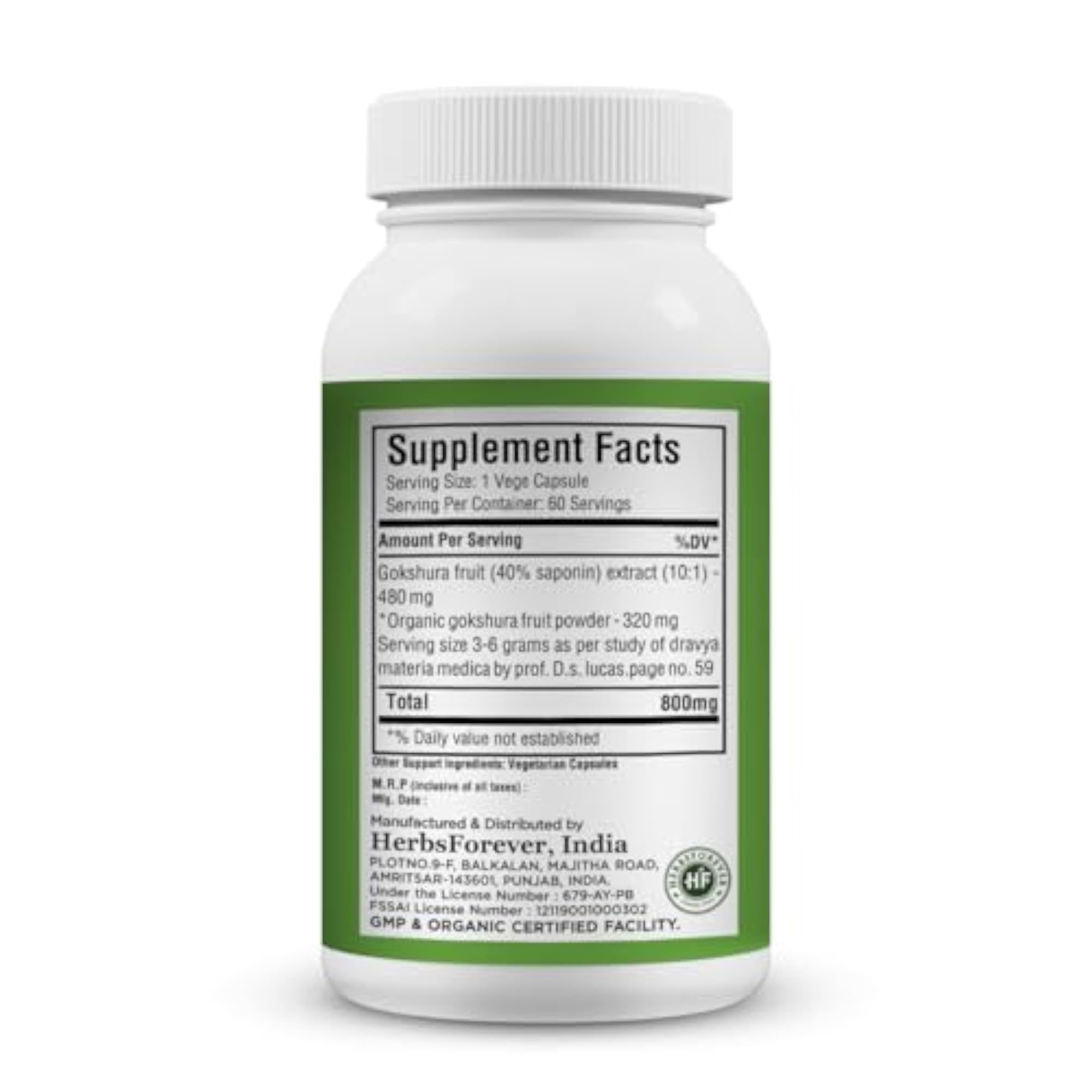 Gokshura Capsules, 60 Vege Capsules