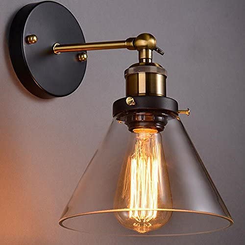 Abat-jour en verre rétro industriel laiton pour remplacer un luminaire opaque