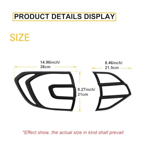 Lámpara trasera decorativa Ford Everest 2015-2022 moldura luz ABS mate 3