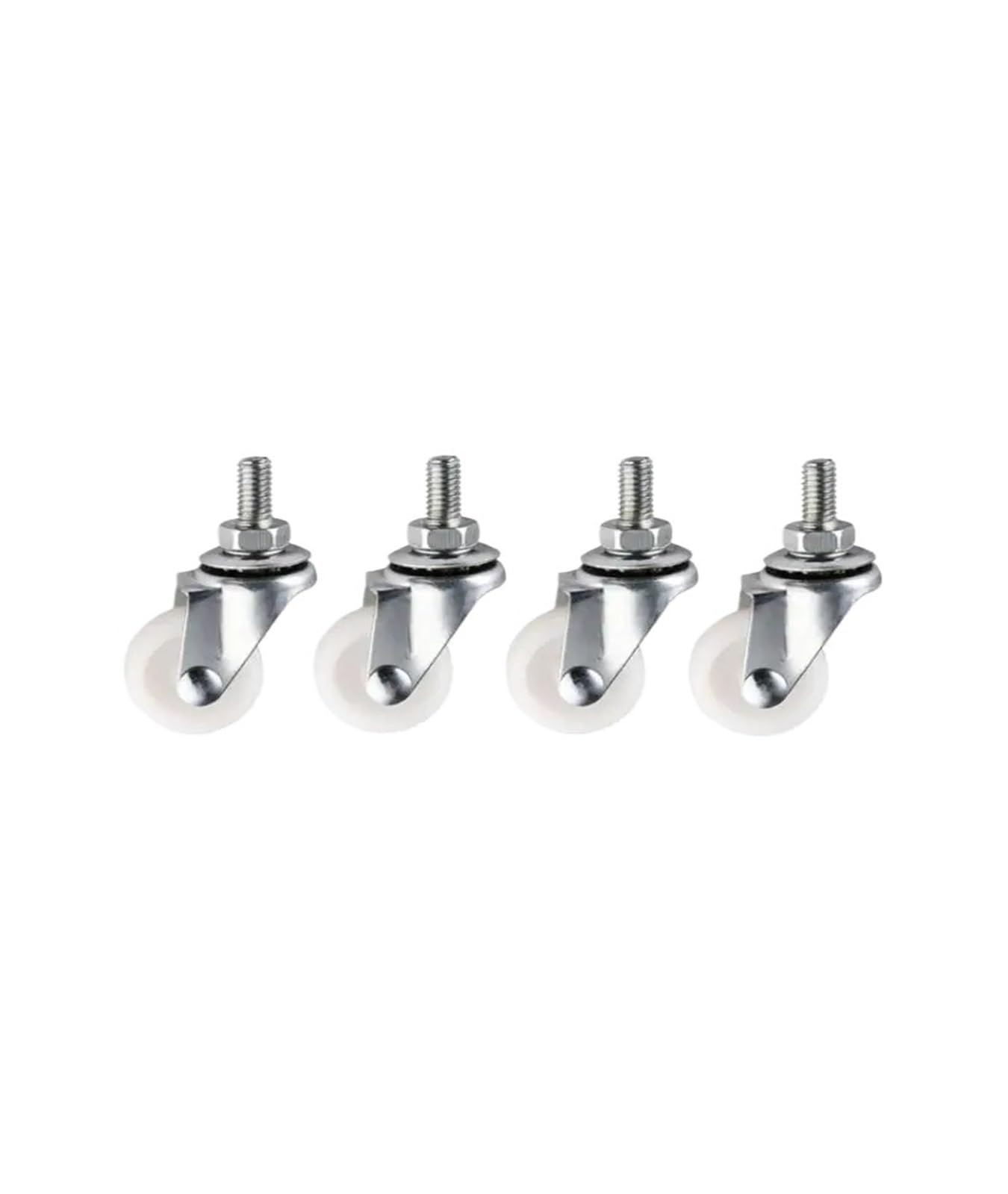 MXXDMOPD 4 Pieces/Batch casters 1.25 inches White PP Screw Universal Wheel M8 * 15 Teeth Nylon Movable wear-Resistant