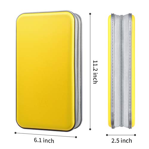 Alavisxf Xx Cd Case, 96 Capacity Hard Plastic Cd Holder Protective Dvd Disc Storage Case Holder Portable Zipper Cd Dvd Organizer Storage Wallet For Car Home Travel (96 Capacity, Yellow) #TOP2