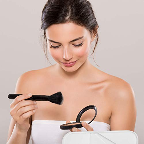 Relaxdays Kantelbare make-upspiegel, reistafelspiegel, scheerspiegel, hoogkant, dwars staand, kunststof frame, wit, ABS, 2 x 22 x 15 cm - Image 4