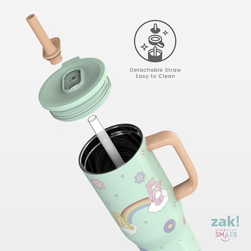 Image of Zak Designs Care Bears 30oz Spill-Proof Insulated Stainless Steel Tumbler | BPA Free, Silicone Straw, Handle, Cupholder Friendly, Dishwasher Safe, For Office, Home, Travel, Work, Gym, Fitness