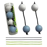 ZENHZ Authentic Asalato African Shaker Set – 2 Pairs with Extra Strings and Shaker Bottle – Traditional Kashaka Percussion Instrument for Musicians and Enthusiasts(Blue&White)
