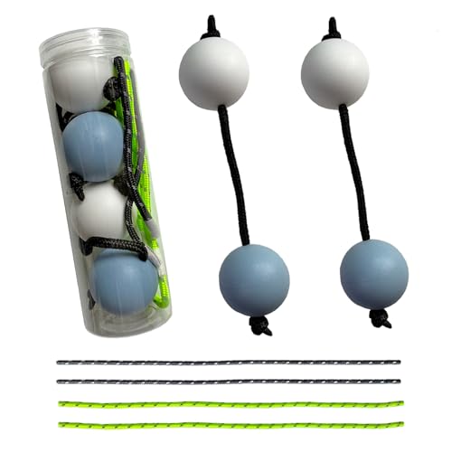 ZENHZ Authentic Asalato African Shaker Set – 2 Pairs with Extra Strings and Shaker Bottle – Traditional Kashaka Percussion Instrument for Musicians and Enthusiasts(Blue&White)