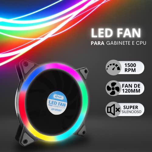 Kit 3 Fans Cooler Led Rgb 120mm Ventoinha Gabinete Pc Gamer