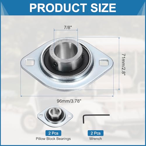 Roulement à billes SBPFL205-14 uxcell avec boîtier à bride 22,2 mm - 2