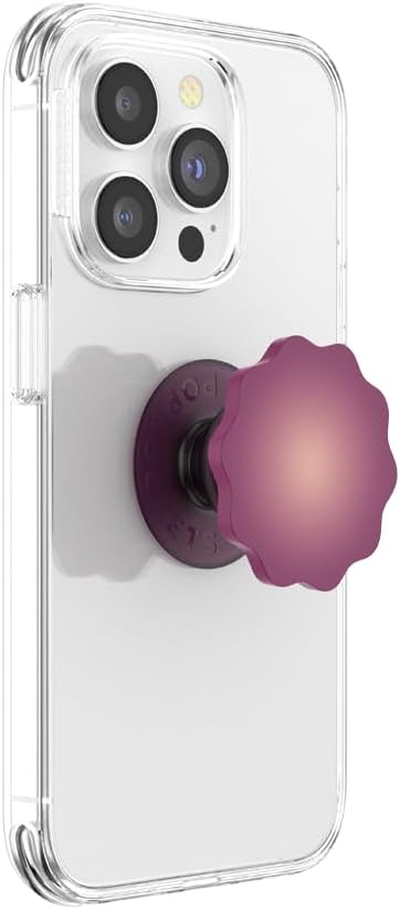 ​​​​PopSockets Phone Grip with Expanding Kickstand, Adhesive Grip - Molded Flower Red Wine Translucent