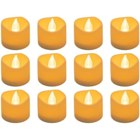 WUNDERHAUS 12 x Realistic Flickering LED Tea Lights Cover
