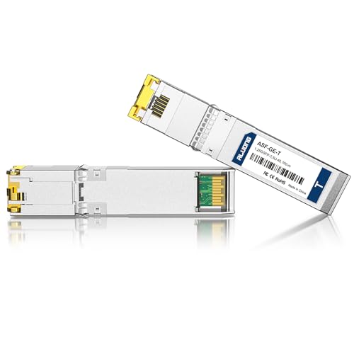 Alwong 1 PC 1000BASE-T SFP Transceiver, 1.25G SFP to RJ45 Copper Module for Cisco GLC-T/SFP-GE-T/GLC-TE, Ubiquiti UniFi UF-RJ45-1G, Meraki MA-SFP-1GB-TX, Mikrotik S-RJ01, Netgear, D/TP-Link etc