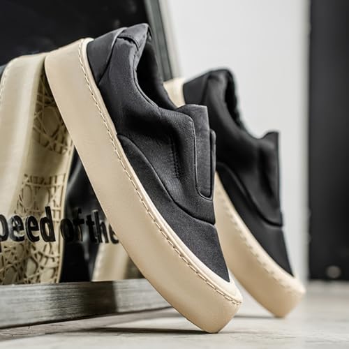 Men's Classic Low - Top Slip - On Canvas Sneakers: Wide Fit, Soft Insole. Ideal for Skating, Casual Wear & Comfortable Walking.3