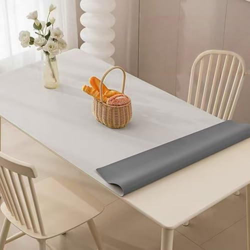 Jinchuan テーブルマット 防水 耐熱 防汚 デスクマット 滑り止め PVC製品PU調 レザー風 撥水加工 テーブル保護 シンプル おしゃれ カット自由 食卓用 デスク用