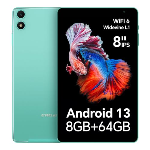 TECLAST P85T Android 13 Tablets, 8 Inch Tablet for Kids, 8GB+64GB(TF 1TB Expand) Android Tablet, 1.5GHz 4 Core CPU, 2.4G/5G WiFi, 1280 * 800 IPS, Bluetooth 5.0, Dual Camera, 5000 mAh