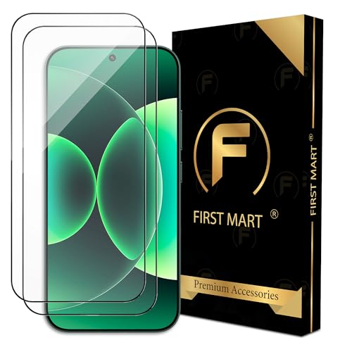 Image of FIRST MART Military-Grade Gorilla Tempered Glass Compatible For Xiaomi 17 (6.3 Inch) With Edge To Edge Screen Coverage and Easy Installation Kit | Black, Pack of 2