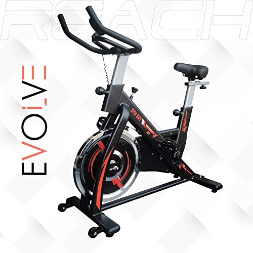 Image of Reach Evolve Spin Bike with 18kg Flywheel | Exercise Cycle for Home Gym | Adjustable Resistance for High-Intensity Fitness Workouts | Max User Weight 120kg