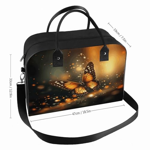 Maletín ligero para laptop unisex naranja con mariposa miniatura 2