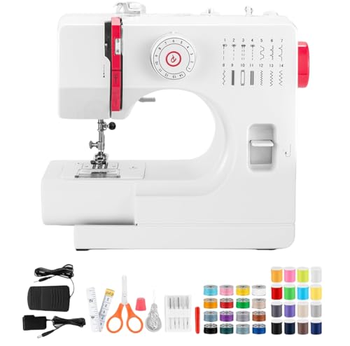 Reviews de Maquina de Coser Portatil Walmart - solo los mejores. 50 Maquina de Coser: Máquina de Coser Portátil 14 Hilos con Doble Aguja Se Puede Enrollar Automáticamente Puede Controlar El con La Tecla o Pedal Mini Maquina de Coser Eléctrica...