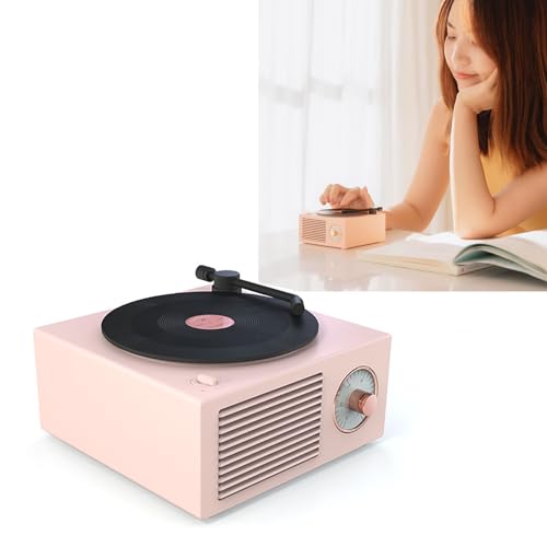 Mini tocadiscos de vinilo retro con 3 modos de rotación y batería portátil de larga duración