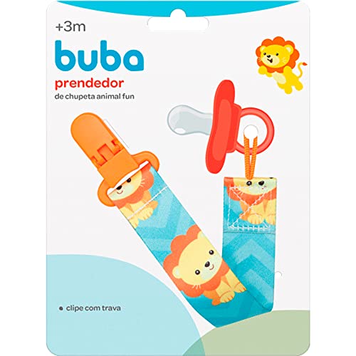 BUBA Prendedor de Chupeta Animal Fun Leao, Multicolor