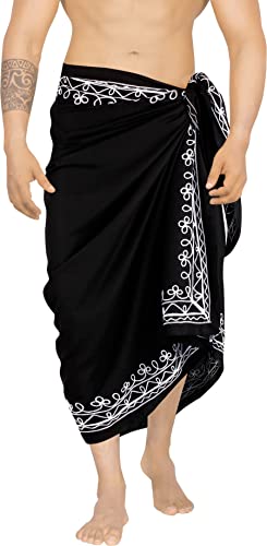 LA LEELA Men's Casual Beach Cover-Up Summer Swimwear Sarong Beachwear Pareo Wrap