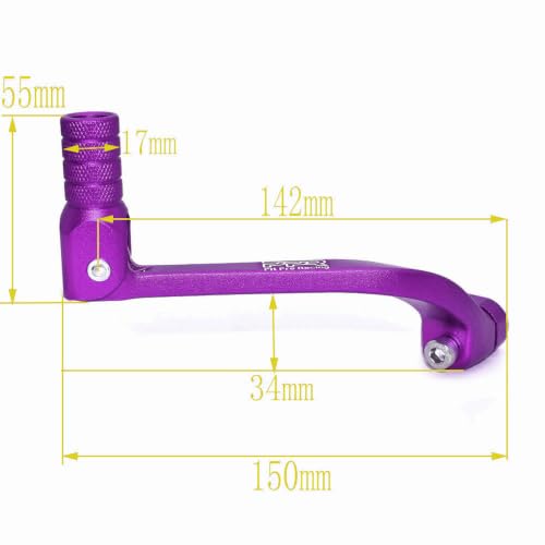 Image of Gear Shifter Lever, Alloy Aluminium Folding Shifter Lever Fits for Motorcycle BSE CRF 110 TTR 125 Motorcycle 50cc 110cc 250cc Dirt Pit Bike (Black-Purple)