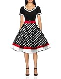 Nihsatin Womens Vintage 1950s Retro Rockabilly Swing Dress Cocktail Dress with Short Sleeves