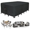 SheeChung Patio Furniture Covers Rectangular 110"L x 84"W x 28"H,Heavy Duty Outdoor Sectional Sofa Couch Set Cover,Waterproof Garden Dining Table Chair Set Cover,Weather Resistant