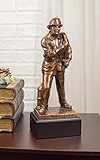 Gifts & Decor Ebros Men of Duty Civil Hero Fireman Carrying Hose by Hydrant Statue 9.5