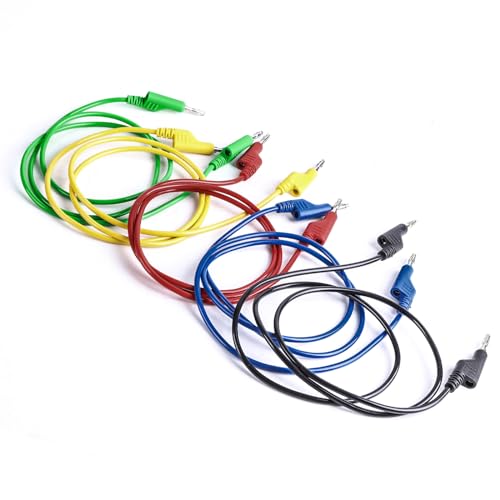 Image of 5PCS Stackable Banana to Banana Plug Test Leads 3.3ft /1m 1000V 15A Copper Flexible Stackable Cable Line Wire
