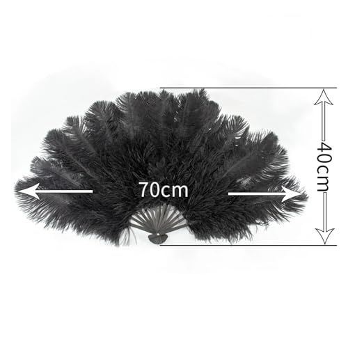 Éventail de danse en plumes de qualité supérieure bleu lot de 2