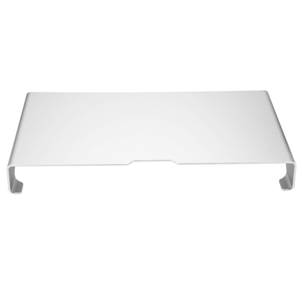 Soporte elevador de aluminio plateado para monitor con brazos ajustables para ordenador portátil o portátil, para uso en casa y oficina