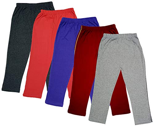Image of IndiWeaves Girl's Super Soft Cotton Solid 3 /4th Regular Capris (Multicolor, 14-16 Years) - Pack of 5