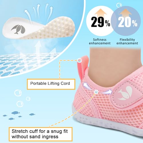 Image of FEETCITY Toddler Water Shoes Boys Girls Swim Shoes Quick Dry Kids Aqua Socks Barefoot for Beach Swimming Pool