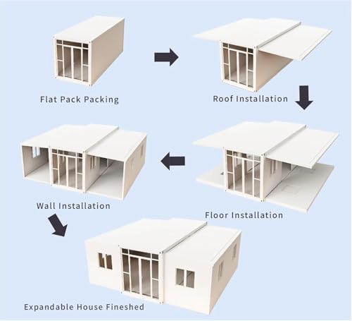 Prefab Tiny Home for Sale 20ft/40ft Expandable Customizable Container House to Live in for Adults with Front Porch, 2 3 Bedrooms, 1 Bathroom and Full Kitchen,Modular Portable Cabin for Off-Grid Living - Image 7