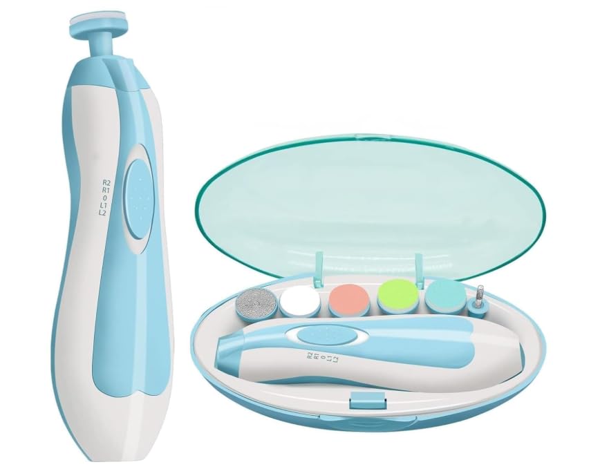 Baby Nail Trimmer New Born with Lights | Safe & Painless, Quiet Motor, LED Light, 2-Speed Settings, Storage Case Included-image-48