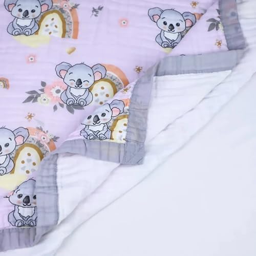 Image of SMILE BABY 100% Organic Cotton 6-Layer Muslin Baby Blanket (100x110 cm) is Super Soft, Breathable, and Gentle on Baby's Skin. Perfect for Comfort, Warmth, and Everyday use. Includes 1 Blanket