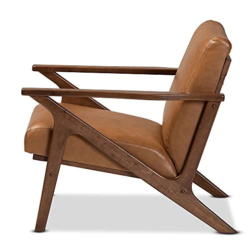 Baxton Studio Bianca Chairs, Tan/Walnut Brown #TOP2