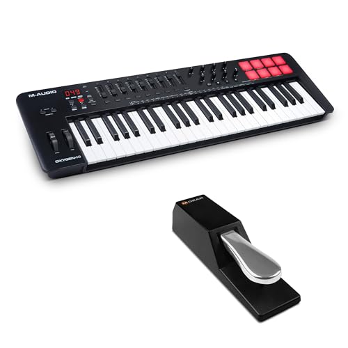 Contrôleur MIDI Oxygen 49 MKV M-Audio avec pédale SP-2 pour studio