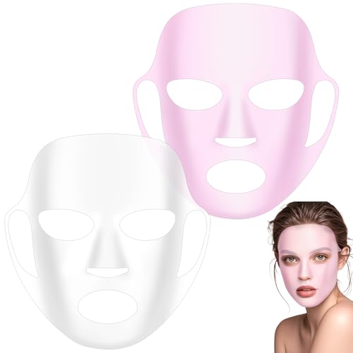 YQQYG 2 Pack Reusable Silicone Face Mask Cover Anti-Wrinkle Face Mask Holder 3D Masks Cover Prevent Evaporation Falling Skincare Beauty Spa for Women Men